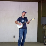 Matt Pianalto plays banjo for lunch entertainment