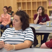 Madison Southern student listens to Dr. Dieckmann explain lesson