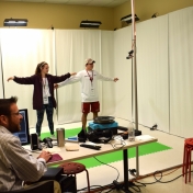 Two Model Lab students get to demonstrate how motion capture works