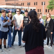 Dr. Kelly Watson, Asso. Dir. of the Division of Natural Areas talks to students