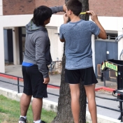 Model Lab students take tree measurements