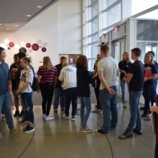 Madison Southern students gather in atrium of Science Building 