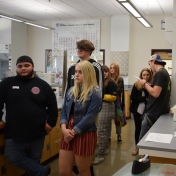 Madison Southern students watch a demonstration in a chemistry lab