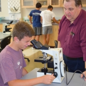 Dr. Ken Blank discusses what a student sees through the microscope