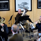 EKU Brass Quintet plays commissioned musical piece to kick off dedication.