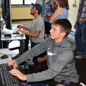 Model Lab students play computer games