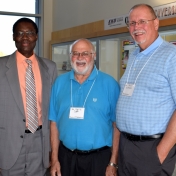 Dr. Tom Otieno, Dr. Jerry Cook (Physics) and Dr. Gary Kuhnhenn (Geosciences)